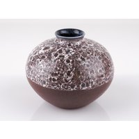 Vase Gramann Römhild Vintage Keramik Braun Sprenkel Kugel Mid Century 60Er P0320 von PremiumFORM