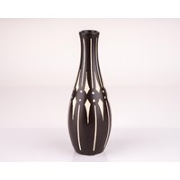 Vase Vintage Piesche Und Reif Sgraffito Keramik 50Er Mid Century Design Schwarz Beige Mcm P0206 von PremiumFORM