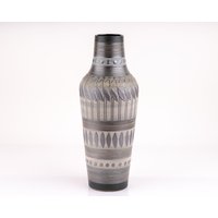 Vintage Keramikvase Handbemalt Silber Glanz Piesche Keramik 60Er Mcm Design P0250 von PremiumFORM
