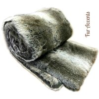 Graue Tawney Fuchs Decke - Premium Kunstpelz Grautöne Und Gebrochenes Weiß Weichstes Minky Futter Graue Tawney Fuchs Decke - Premium Kunstpelz Grautöne Und Gebrochenes Weiß Weichstes Minky Futter von PremiumFauxFurRugs