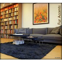 Shaggy Kunstfell Teppich - Schwarzer Shag Rechteck Schaffell Bärenfell Flächenteppich Weicher Scrunch Designer Decor von PremiumFauxFurRugs