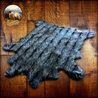 Zotteliger Kunstpelz Teppich - Schwarz Und Grau Gestreiftes Kuhfell Hautpelz Langflor Weicher, Weicher Scrunch Shag Pelz Designer Dekor von PremiumFauxFurRugs