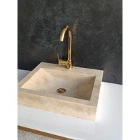 Marmor Waschbecken, Travertin Naturstein Waschbecken - Personalisiert von PremiumMarbleStone