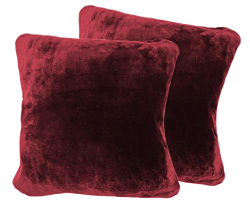 2er Pack Kuschelkissen Premium Cashmere Feeling Kissen 50x50 cm Flauschiges Sofakissen (Bordeaux) von PremiumShop321