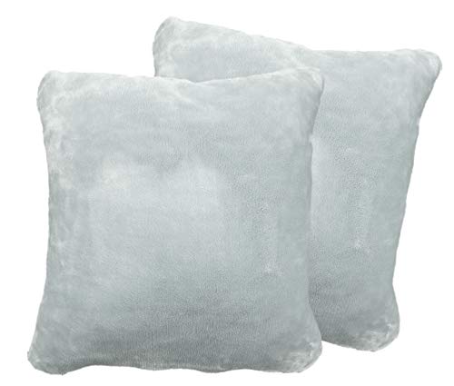 2er Pack Kuschelkissen Premium Cashmere Feeling Kissen 50x50 cm Flauschiges Sofakissen (Silber) von PremiumShop321