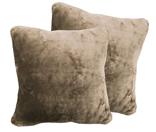 2er Pack Kuschelkissen Premium Cashmere Feeling Kissen 50x50 cm Flauschiges Sofakissen (Taupe) von PremiumShop321