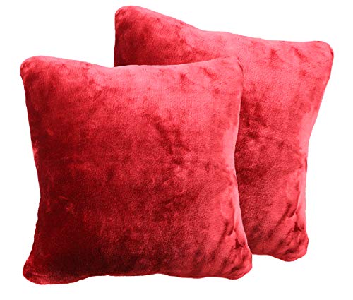 2er Pack Kuschelkissen Premium Cashmere Feeling Kissen 50x50 cm Flauschiges Sofakissen (rot) von PremiumShop321