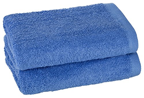 Premiumshop321 2er Set Duschtuch 70x140 cm - 500g/m² ohne Bordüre-blau von Premiumshop321