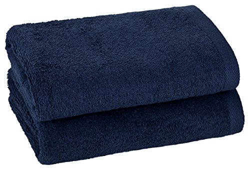 PremiumShop321 2er Set Duschtuch 70x140 cm - 500g/m² ohne Bordüre-Marine von PremiumShop321