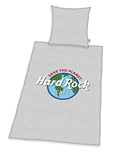 PremiumShop321 Hard Rock Cafe Renforce Bettwäsche Baumwolle Save The Planet 135x200/80x80 von PremiumShop321