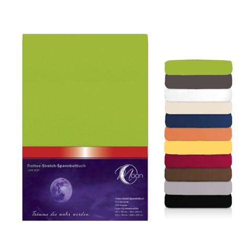 Moon Premium Frottee Spannbettlaken/Spannbetttuch (140x200-160x200, Kiwi) von Moon