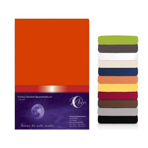 Moon Premium Frottee Spannbettlaken/Spannbetttuch (140x200-160x200, Zimt) von Moon