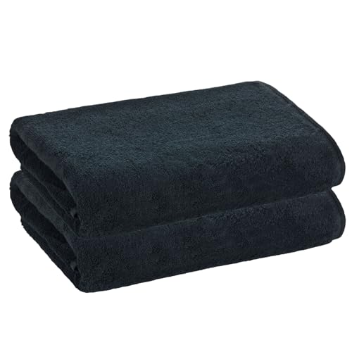 PremiumShop321 2er Pack Duschtuch 70x140 Frottierserie Profi-Star 500g/m² schwarz von PremiumShop321