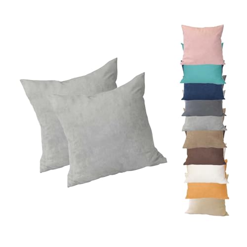 PremiumShop321 2er Pack Kissenbezug Kissenhülle 60x60 in edler Wildleder Optik Alcatraz Silber PremiumShop321 2er Pack Kissenbezug Kissenhülle 60x60 in edler Wildleder Optik Alcatraz Silber von PremiumShop321