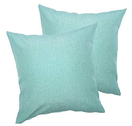 Premiumshop321 2er Pack Kissenbezug Kissenhülle Milano Wasser- und schmutzabweisende Oberfläche mit Perleffekt (Aqua, 40x40 cm) von Premiumshop321