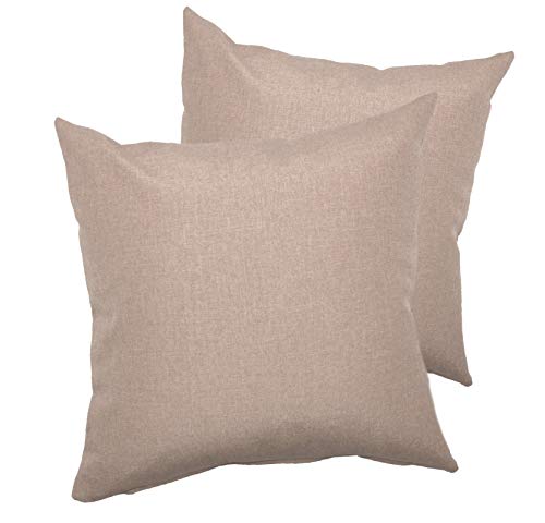 PremiumShop321 2er Pack Kissenbezug Kissenhülle Milano Wasser- und schmutzabweisende Oberfläche mit Perleffekt (Taupe, 50x50 cm) von PremiumShop321