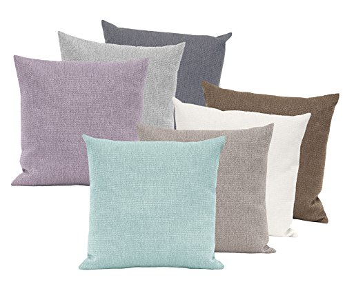 PremiumShop321 2er Pack Kissenhülle Kissenbezug Loft mit Reißverschluss (braun, 40x40 cm) von PremiumShop321