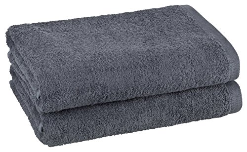 Premiumshop321 2er Set Duschtuch 70x140 cm - 500g/m² ohne Bordüre-anthrazit von Premiumshop321