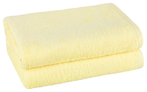 PremiumShop321 2er Set Duschtuch 70x140 cm - 500g/m² ohne Bordüre-gelb von PremiumShop321
