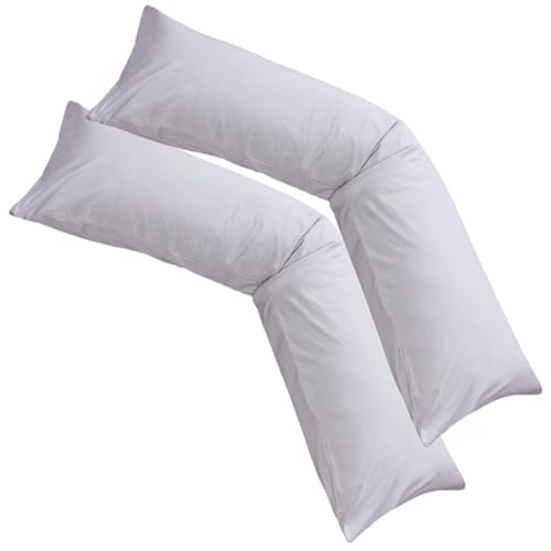 PremiumShop321 2er-Set Jersey Qualitäts Kissenbezug Kissenhülle für Seitenschläferkissen 100% Baumwolle mit Reißverschluss in 18 Farben (Graphit, 40x200 cm) von PremiumShop321