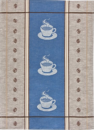 Kracht 3er Pack Halbleinen Geschirrtuch 50x70 Espresso 2-237-11 blau von KRACHT