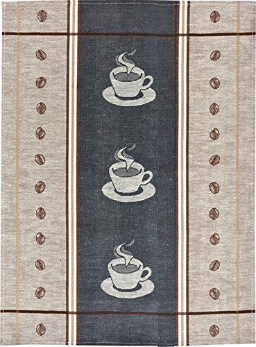 Kracht 3er Pack Halbleinen Geschirrtuch 50x70 Espresso 2-237-17 grau von KRACHT