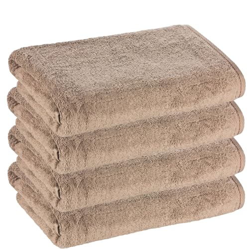 PremiumShop321 4er Pack Handtuch 50x100 Frottierserie Profi-Star 500g/m² walnuss von PremiumShop321