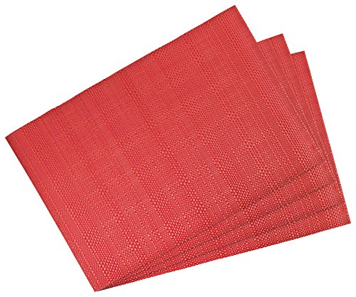 4er Pack Platzset/Tischset 30x45cm waschbar und hitzebeständig-Struktur rot von Premiumshop321