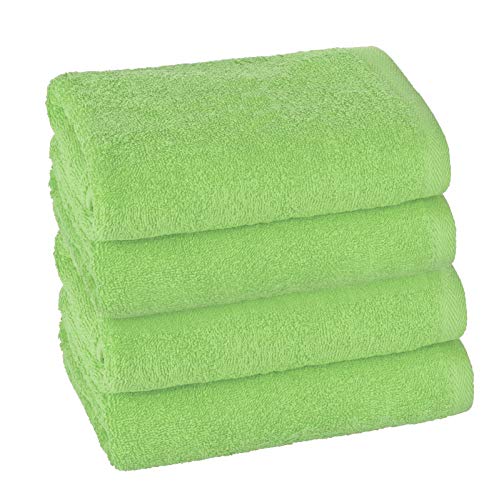 Premiumshop321 4er Set Handtuch 50x100 cm - 500g/m² ohne Bordüre-Lime von Premiumshop321