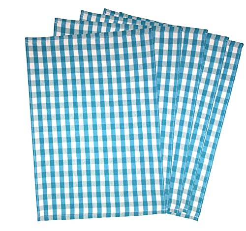 Premiumshop321 5er Pack Geschirrtuch Caroline 50x70cm 100% Baumwolle kariert 95° waschbar (türkis) von Premiumshop321