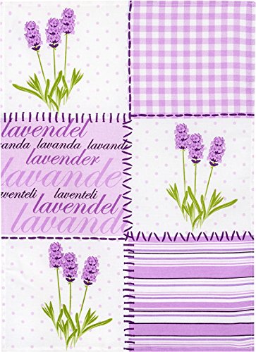 Kracht Halbleinen Geschirrtuch 50x70 Motiv 2-852-00 Lavendelblüten von KRACHT
