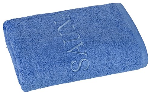 Premiumshop321 Saunatuch 70x200 cm - 500g/m² Schriftzug Sauna-blau von Premiumshop321