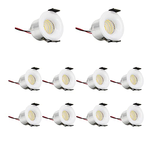 PremiumX 10x LED Mini Spotlight Einbauspots 3W 240V 3000K 300LM Deckenspot Leuchte Decken-Einbau-Strahler warmweiß ALU weiß Einbauleuchte Spot-Strahler von Premium X