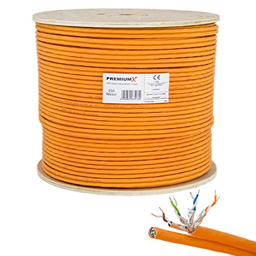 Premium X 250m CAT 7 Netzwerkkabel Duplex LAN-Kabel Ethernet Datenkabel S/FTP PiMF PoE Eca Cat7 Verlegekabel von Premium X