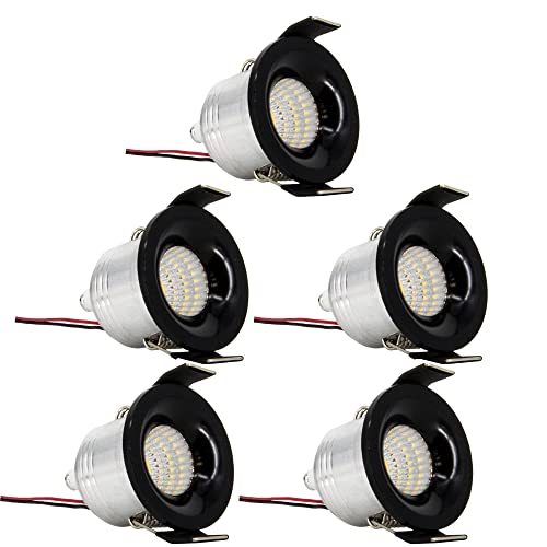 PremiumX 5x LED Mini Spotlight Einbauspots 3W 240V 3000K 300LM Deckenspot Decken-Einbau-Strahler warmweiß ALU schwarz Einbauleuchte Spot-Strahler GU10 von Premium X