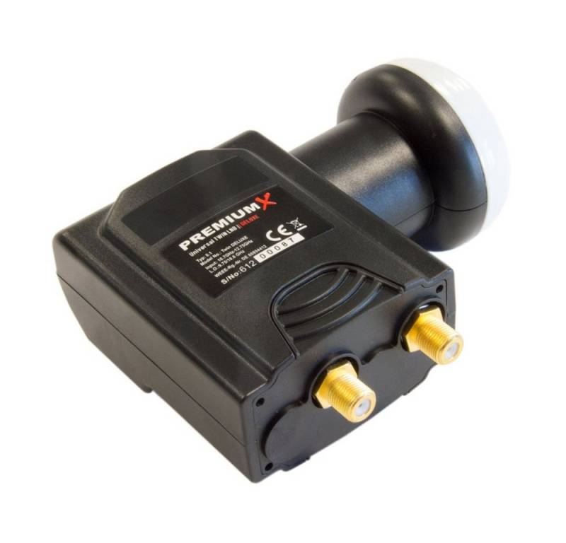 PremiumX Deluxe Twin LNB PLL SAT für 2 Teilnehmer DVB-S2 HD UHD 4K Monoblock-LNB von PremiumX