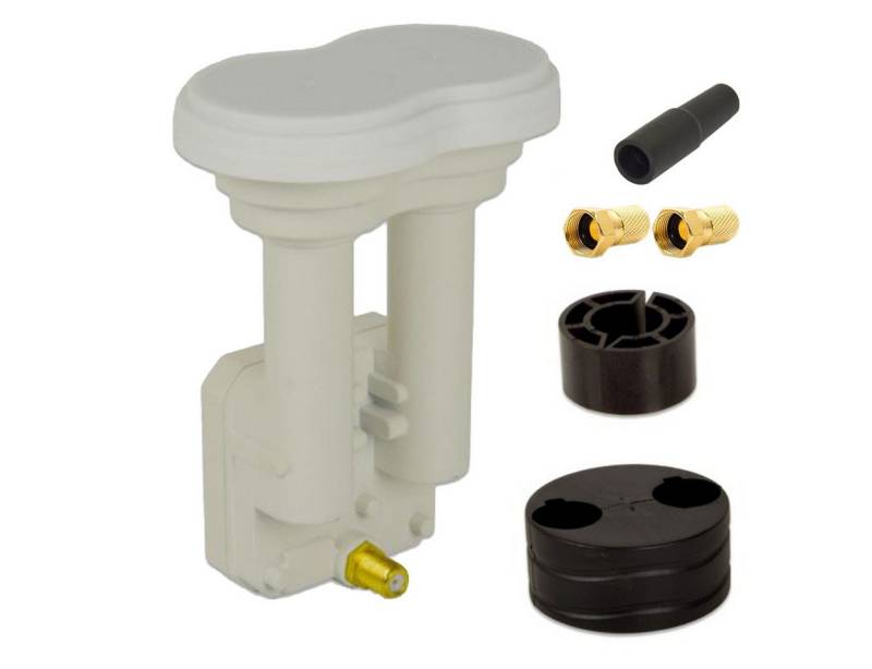 PremiumX Single Monoblock LNB 3° PXMB-3SW Weiß Sat 1 Teilnehmer 2x F-Stecker Universal-Single-LNB von PremiumX