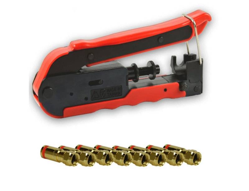 PremiumX Zangenset Kompressionszange XCon CT-200 Kabel 10x Kompressionsstecker XCon G3 von PremiumX