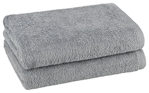 PremiumShop321 2er Set Duschtuch 70x140 cm - 500g/m² ohne Bordüre-grau von PremiumShop321