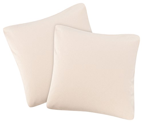 PremiumShop321 2er-Set Jersey Qualitäts Kissenbezug Kissenhülle 100% Baumwolle mit Reißverschluss in 18 Farben und 7 Größen (leinen, 50x50 cm) von PremiumShop321