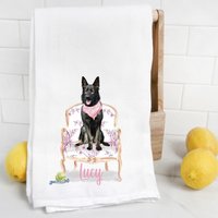 Schäferhund Mehlsack Tuch, Geschirrtuch, Hundemama, Hundepapa, Personalisierter Name, Haustiername Geschenk, Aquarell Tierportrait Schäferhund Mehlsack Tuch, Geschirrtuch, Hundemama, Hundepapa, Personalisierter Name, Haustiername Geschenk, Aquarell Tierportrait von Preppypineapplehome