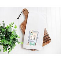 Wheaten Terrier Mehlsack Handtuch, Hundemama, Hundepapa, Personalisierter Name, Haustiername Geschenk, Aquarell Haustier Portrait, Florale Krone Wheaten Terrier Mehlsack Handtuch, Hundemama, Hundepapa, Personalisierter Name, Haustiername Geschenk, Aquarell Haustier Portrait, Florale Krone von Preppypineapplehome