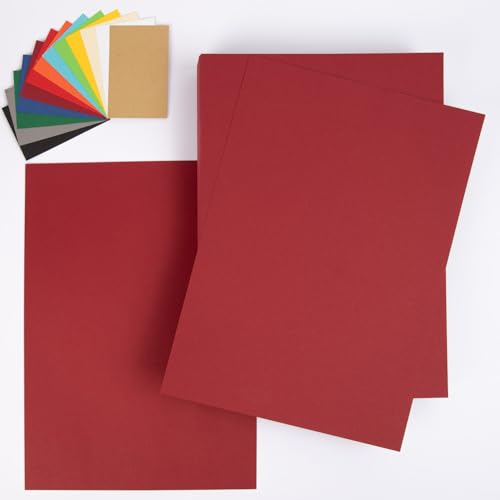 PresentFill® Tonkarton A4 Bordeaux Rot | 50 Blatt | 210g/m² | Bastelkarton aus 100% Recycling Kraftkarton | Made in Germany | Farbkarton | Bastelpappe zum basteln | bemalen | zeichnen von Present Fill
