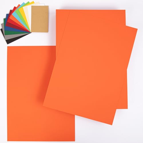 PresentFill® Tonkarton A4 Orange | 50 Blatt | 210g/m² | Bastelkarton aus 100% Recycling Kraftkarton | Made in Germany | Farbkarton | Bastelpappe zum basteln | bemalen | zeichnen | drucken von Present Fill