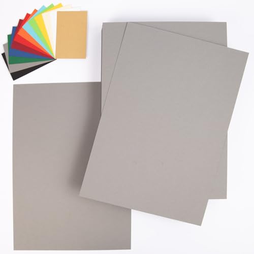 PresentFill® Tonkarton A4 Schiefer Grau | 100 Blatt | 210g/m² | Bastelkarton aus 100% Recycling Kraftkarton | Made in Germany | Farbkarton | Bastelpappe zum basteln | bemalen | zeichnen von Present Fill