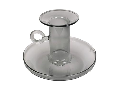 Candle Holder Classic Light Glass Black D. 10cm, H. 7,5cm von Present Time