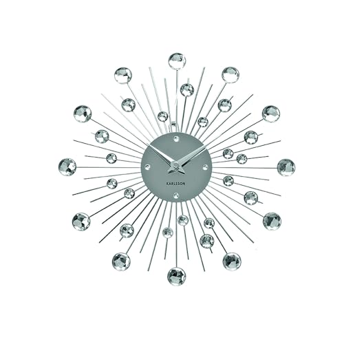 Karlsson "Sunburst Wall Clock, Silver von Karlsson