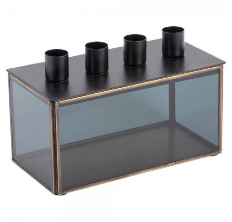 Present Time Adventskranz Kerzenhalter Boxed Rectangle Glass Black von Present Time