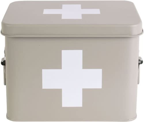 Present Time [DL] Medicine Storage Box medium Metal matt warm Grey von Present Time