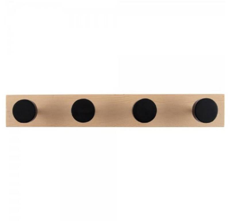 Present Time Garderobenhaken Garderobenleiste Knobs Pinewood Black (40cm) von Present Time